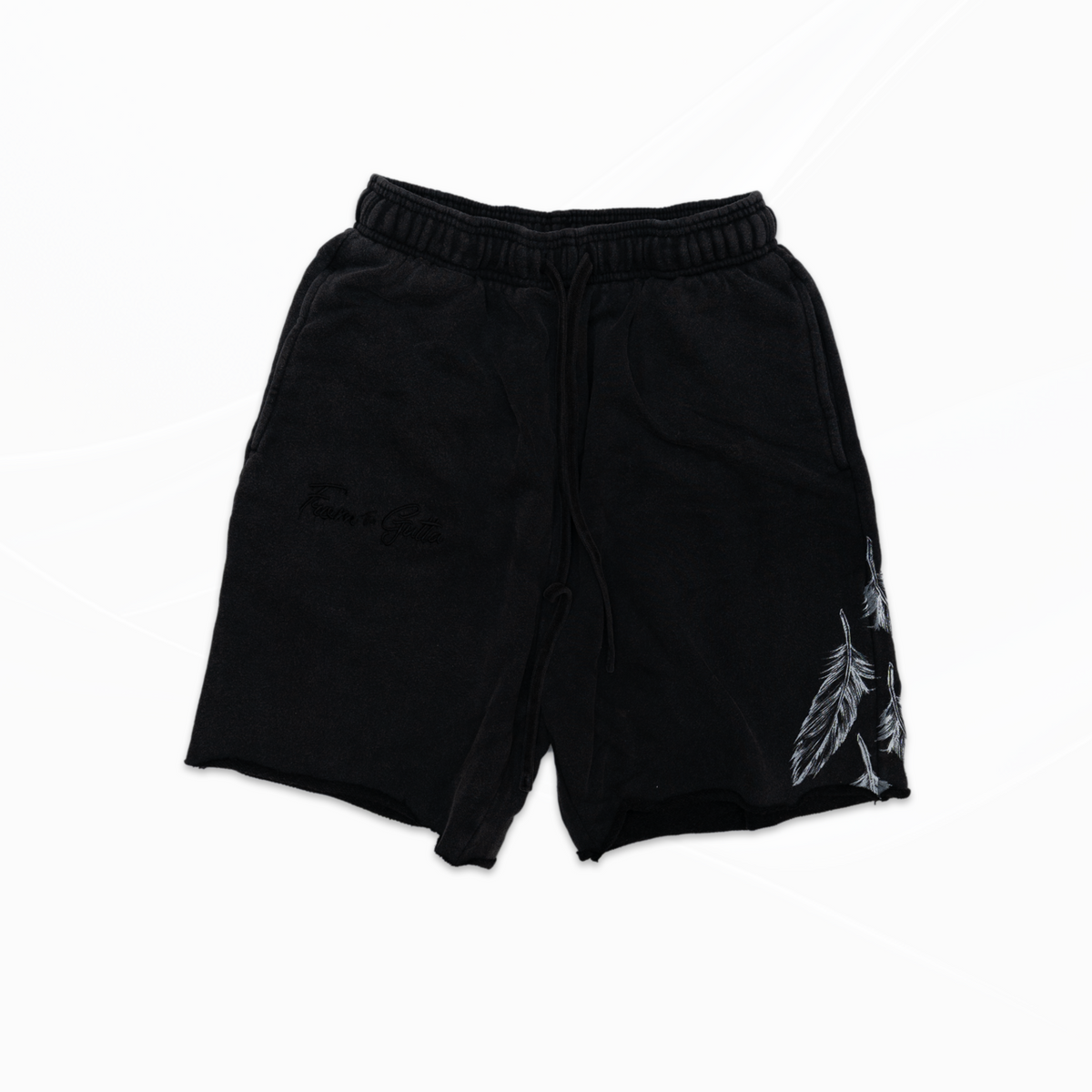 FTG raw edge acid washed shorts