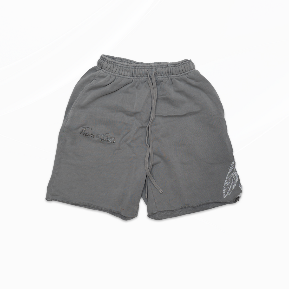 FTG raw edge acid washed shorts