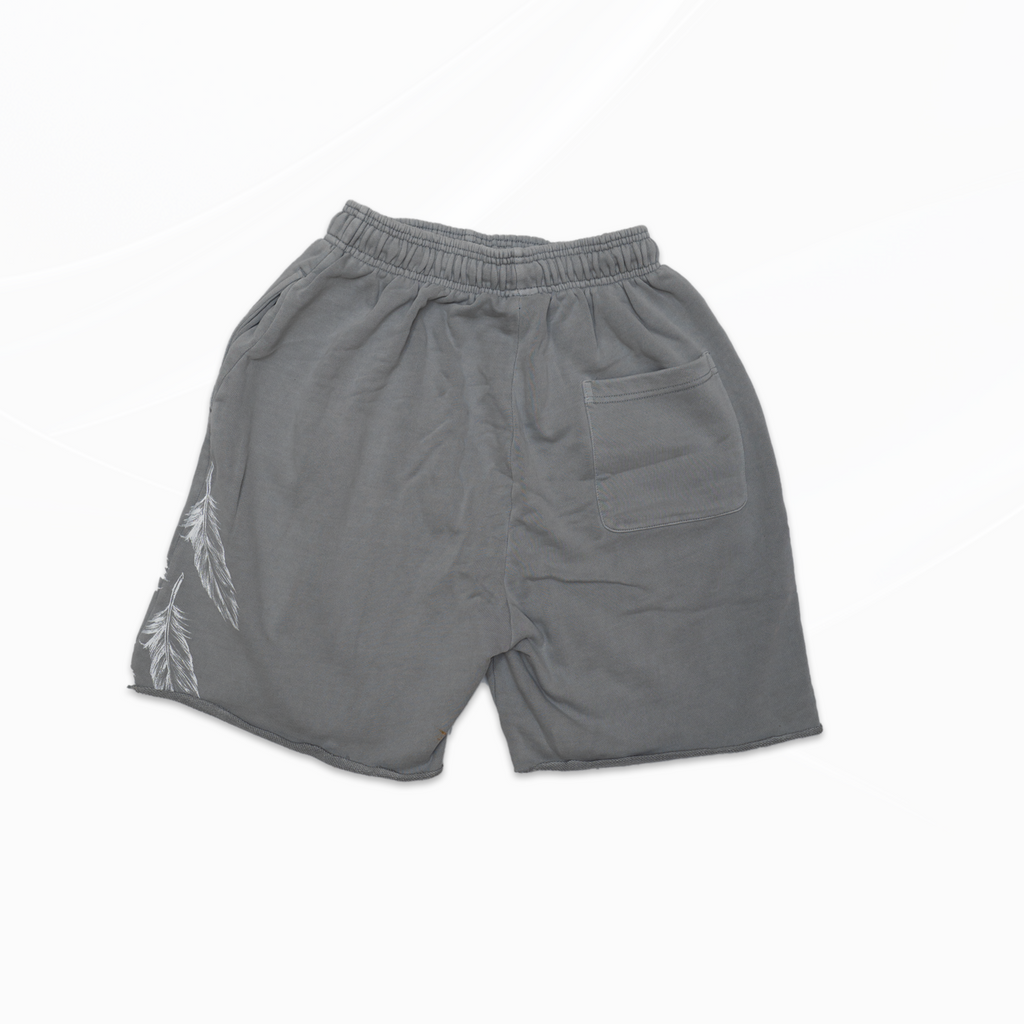 FTG raw edge acid washed shorts