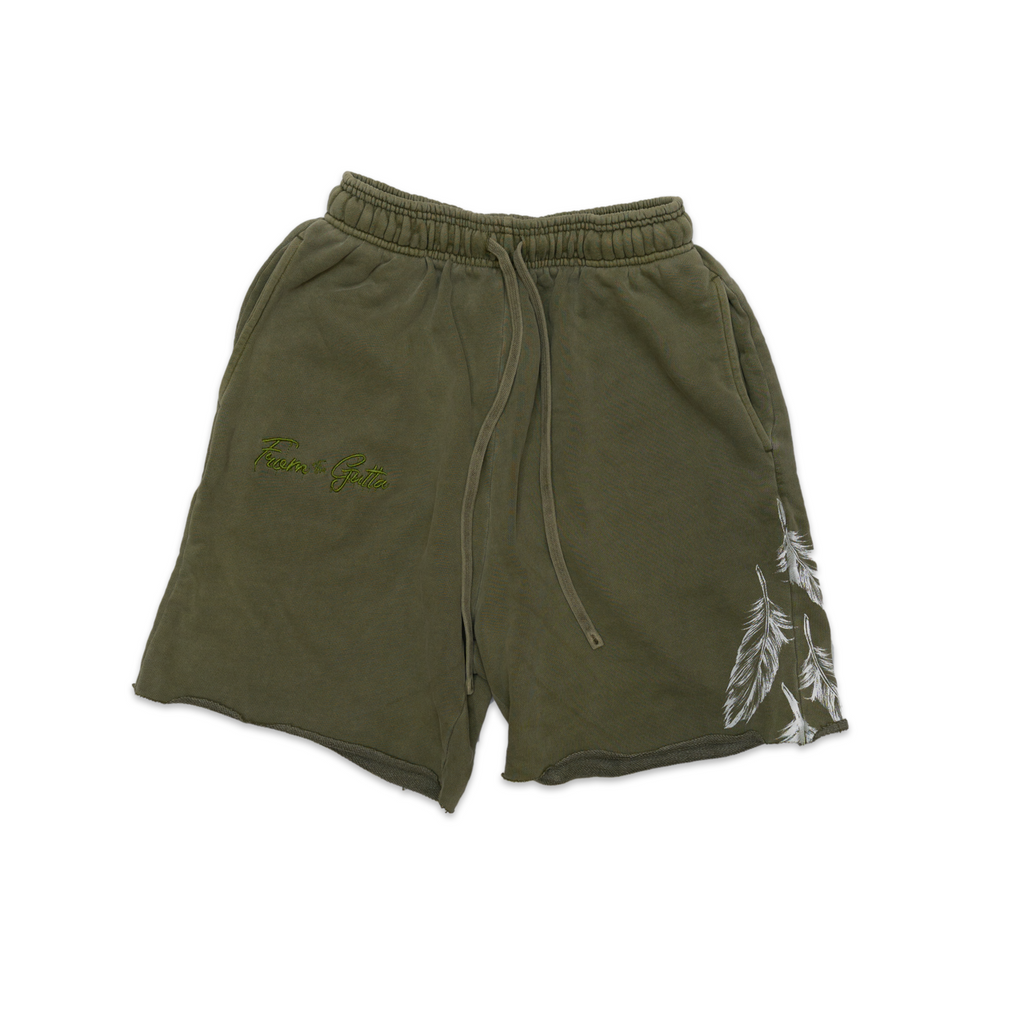 FTG raw edge acid washed shorts